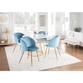 thumbnail image 6 of LumiSource Gold Steel, Light Blue Velvet Fran Chair - Set of 2, 6 of 12