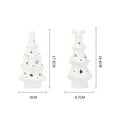 thumbnail image 3 of White Ceramic Christmas Tree with Lights, Tabletop Tree with Star Dot Cutouts, Prelit Vintage Xmas Decor for Mantle Shelf Holiday, Gift, 3 of 4