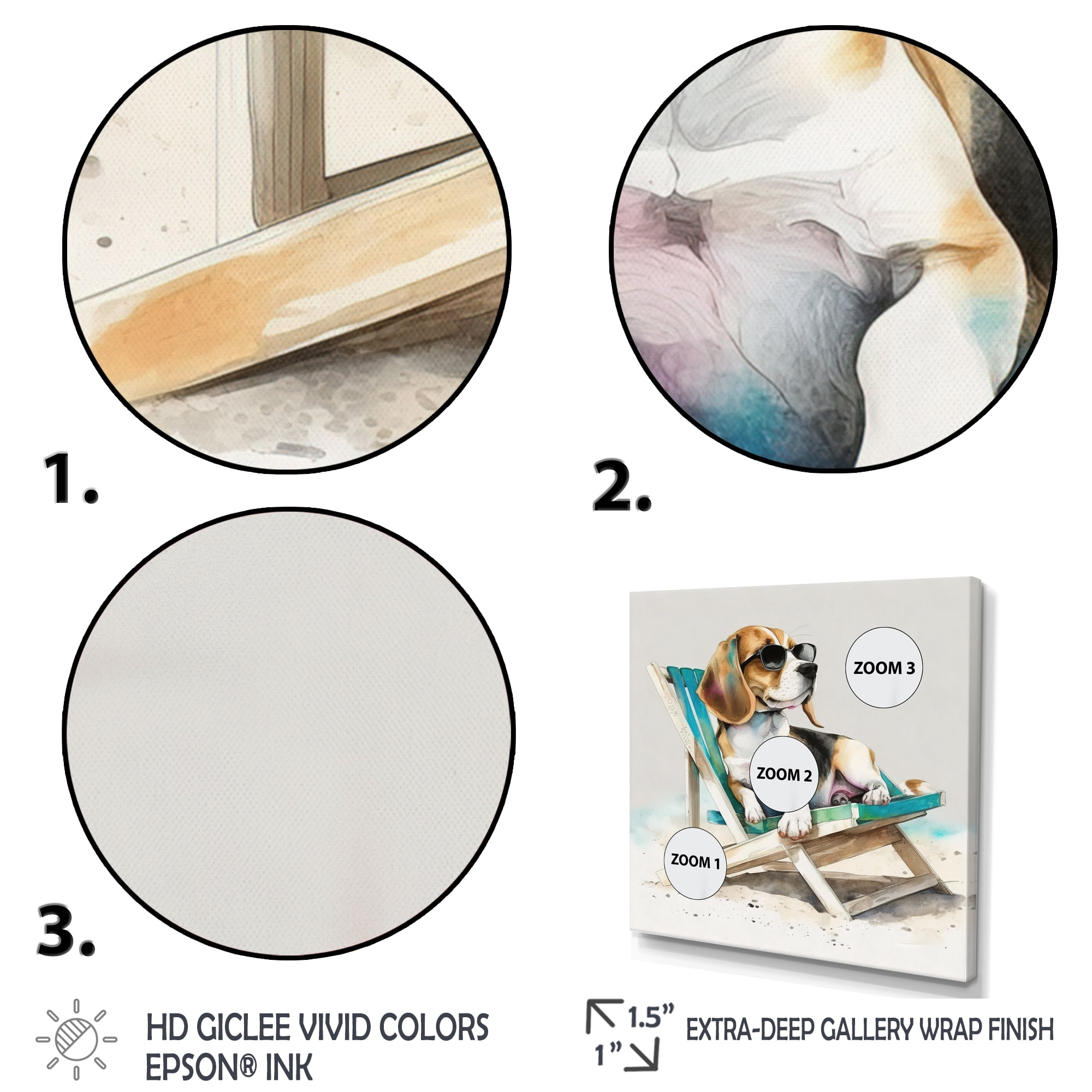 Designart Dog On The Beach II Canvas Wall Art
