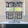 thumbnail image 3 of Floral Farmhouse Curtains 24" Short - 3 Panel Boho Country Set with Vintage Botanicals, Rustic Rod Pocket Treatment, 3 of 6