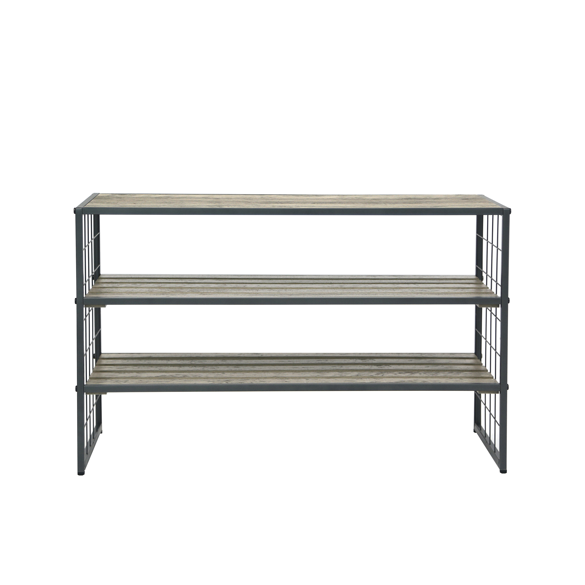 Better Homes & Gardens Farmhouse 3-Tier Shoe Rack, Gray photo 2