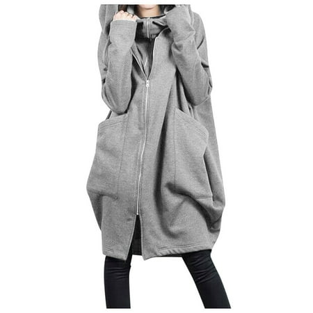 

Pianpianzi Heated Body Suit Women Maternity Vests Hooded Vest Women Women Casual Solid Full Zip Hoodie Long Sleeve Pocket Loose Jacket Long Coat