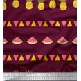 thumbnail image 1 of Soimoi Purple Moss Georgette Fabric Triangle,Pine & Watermelon Fruits Printed Craft Fabric by the Yard 42 Inch Wide, 1 of 1