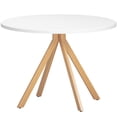thumbnail image 4 of Soges Wood Round Dining Table for Kitchen Dining Room, 39.4inch Modern Dining Table with Metal Legs, Oak, 4 of 10