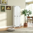 thumbnail image 2 of HOMCOM 67" Farmhouse Pantry Cabinet, Tall Storage Cabinet, Distressed White, 2 of 10