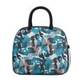 thumbnail image 2 of Insulated Lunch Bag for Women, Floral Print Oxford Fabric Lunch Box, Leakproof Thermal Cooler Tote for Work, School & Picnic, Camo, Camouflage Print, 2 of 5