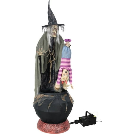 Stew Brew Witch and Child Animated Halloween Decoration