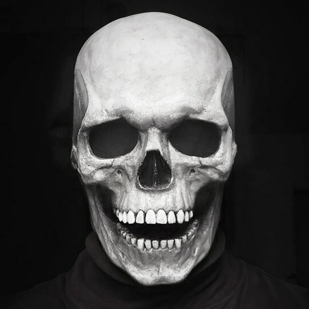 Masque tête de mort complète, masque squelette, Costume d'halloween, masque  d'horreur, masque maléfique, casque à mâchoire mobile, livraison directe 