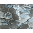 thumbnail image 3 of Ambesonne Peony Quilted Bedspread Set 3 Pcs, Beehive Hexagon Floral Scene, Queen, Pale Azure Blue Taupe, 3 of 4