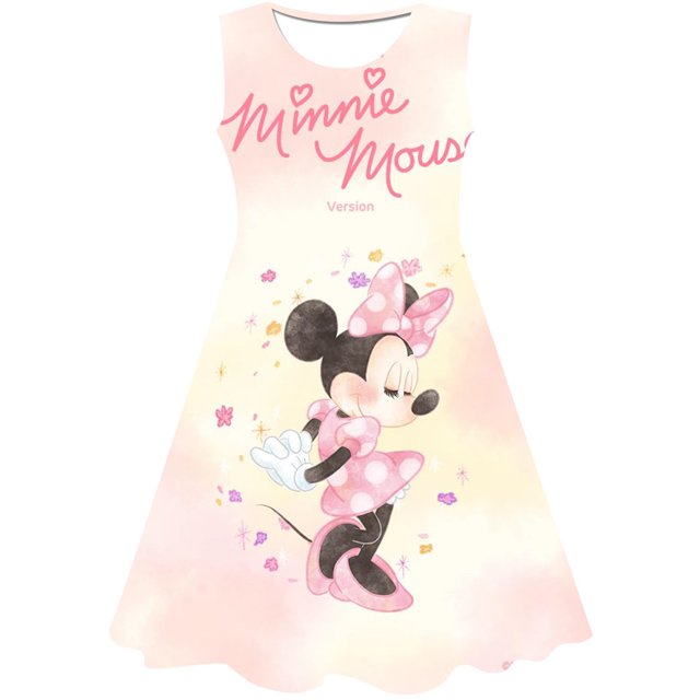 Disfraz de dibujos animados para niñas, vestido de Minnie Mouse, vestido de princesa de manga corta de verano para niños, ropa 3D para fiesta de cumpleaños 6T Gao Jinjia LED