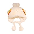 thumbnail image 1 of Bonito gorro de peluche, cómodo gorro de dibujos animados para vacaciones, compras al aire libre. Beige, 1 of 8