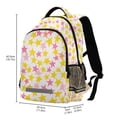 thumbnail image 2 of FORMRS Unisex Backpack Elementary School Travel Bookbag with Reflective Stripes, White Stars Pattern, 2 of 7