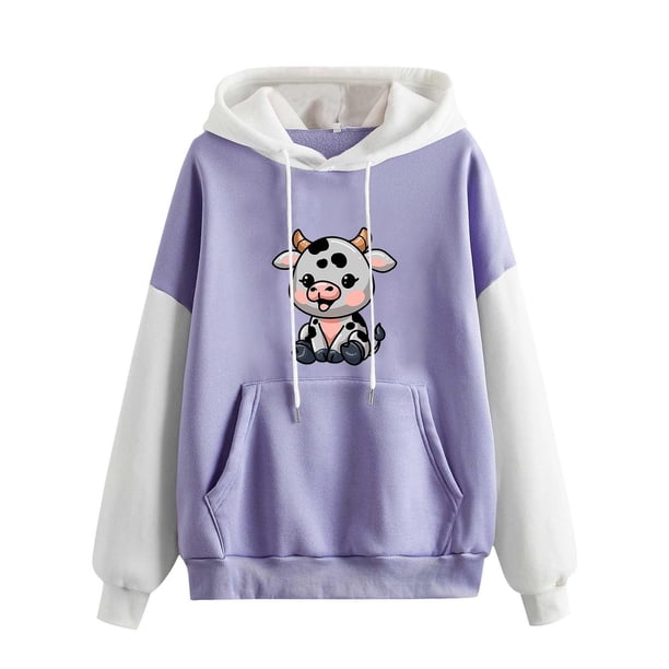 Ichuanyi liquidación para mujer cuello de manga larga con capucha impresión castaño de la paleta blusa tops camisas ICHUANYI WER2023082208891