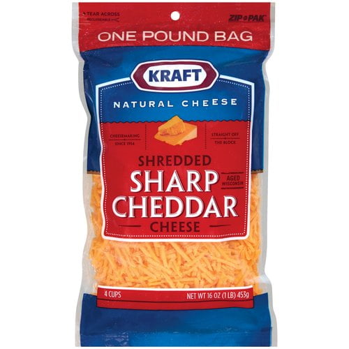 Kraft Sharp Cheddar Shredded Cheese, 16 Oz. - Walmart.com