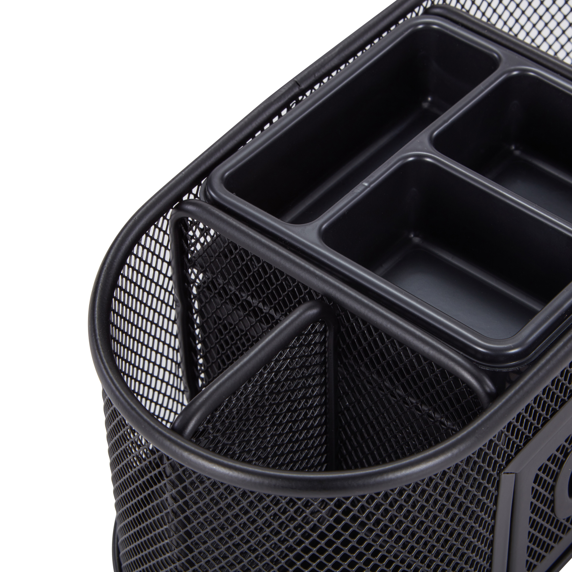 Pen+Gear Metal Mesh Desktop Organizer, 7 Compartments, Black photo 3