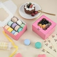 thumbnail image 4 of 50 Pcs 4X4X2.5" Pink Cookie Boxes with Window, Bakery Boxes, Small Treat Boxes, 4 of 7