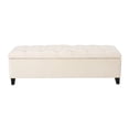 thumbnail image 3 of Ottilie Ivory velvet Storage Ottoman, 3 of 6