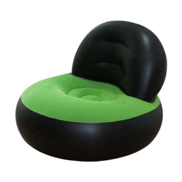 Sofá inflable de aire, tumbona, sillón inflable multifuncional con respaldo para jardín, hogar, Camping, juegos, verano Negro Verde