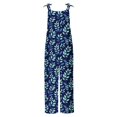 thumbnail image 5 of Hyknon Jumpsuits for Women Casual Loose Plus Size Floral Printed High Waist Rompers Spring Summer Fashion Sleeveless Adjustable Strap Wide Leg Pants with Pockets, 5 of 5