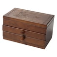 thumbnail image 1 of Caja de almacenamiento de joyas de madera de 3 niveles con cajón para jinwen Ver vitrina, 1 of 7