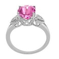 thumbnail image 2 of Mauli Jewels Rings for Women 2.42 Carat Oval Pink Topaz and Diamond Ring 4-Prong 10K White Gold, 2 of 6
