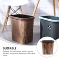 thumbnail image 3 of WASHWEPE 1Ud Bote De Basura Plástico Marrón Con De Madera Para Uso En El Hogar, 3 of 6