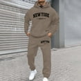 thumbnail image 2 of ibiyuan Casual Suits for Men Long Sleeve Pullover Hoodie and Pants Long Sleeve Hoodie and Pants Outfits Matching Sets,Khaki, 2 of 4