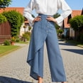 thumbnail image 2 of Women's Jeans - Straight Leg Casual Denim Pants with Button Down, Classic Blue Jeans for Everyday Wear, Comfort Stretch & Mid-Rise Fit(Blue,XXXL), 2 of 4