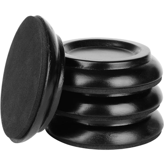 Piano Caster Cups for Upright Piano Wooden Piano Caster Piano Leg Floor Protectors with Non-Slip & Anti-Noise Foam Hardwood Floor Protectors, Set of 4, Black