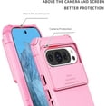 thumbnail image 2 of KOMI Compatible with Google Pixel 9/Pixel 9 Pro Case, Built in Slide Camera Lens Cover, Invisible Kickstand,Shockproof Full Body Protective Phone Cover (Pink), 2 of 5
