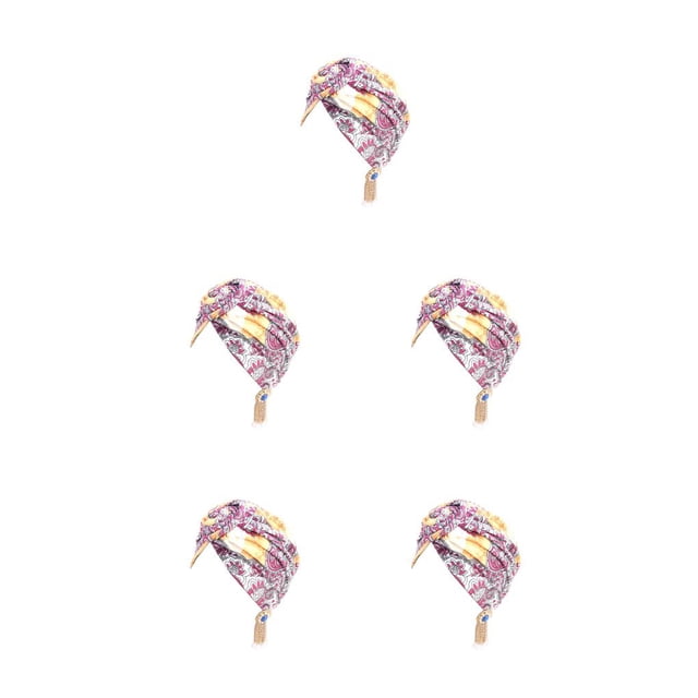 Sonducket Turbante africano nudo estilo bohemio sombrero cubierta cómodo estiramiento accesorios pérdida Bonnet mujeres diademas amarillo rosa Type2 NO2