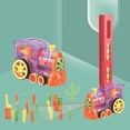thumbnail image 4 of Automatically Domino Car, Cartoon Domino Toy, Plastic Domino Place Toy For Children Building Blocks Toy Spread Dominoes Transparent Type 60pcs, 4 of 8