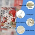 thumbnail image 3 of Home Decorative Welcome Winter Bichon Frise Dogs Red Chair Garden Flag, Puppy Pinecone House Yard Ice Skates White Birch Trees Outside Decoration, Christmas Lantern Outdoor Small Decor 12 x 18, 3 of 6