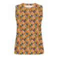 thumbnail image 4 of ITSAME Womens Tank Tops Crewneck Sleeveless Floral Print Summer Lightweight Casual Shirts Orange Size M, 4 of 6