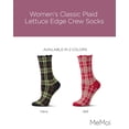 thumbnail image 2 of MeMoi Women's Classic Plaid Lettuce Edge Crew Socks - Womens - Female, 9-11, Red, 2 of 7