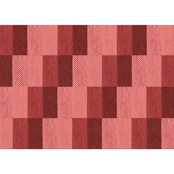 Ahgly Company Machine Washable Indoor Rectangle Transitional Red Area Rugs, 7' x 9'