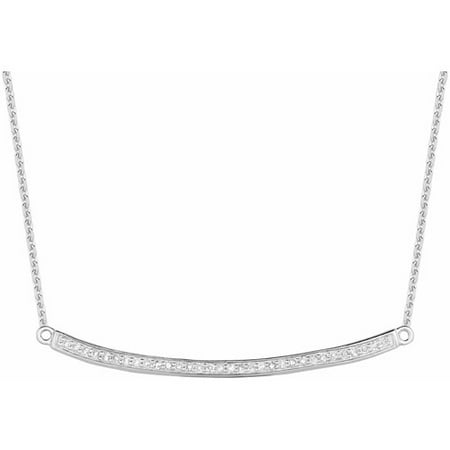0.14 Carat T.W. Diamond 14kt White Gold Curved Trapeze