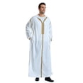 thumbnail image 4 of Men's Casual Hooded Long Sleeved Robe With Embroidered Medium Satin, 4 of 8