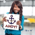 thumbnail image 4 of 3dRose, Ahoy Typography and Anchor Illustration, 15x15 Wall Clock, 4 of 8