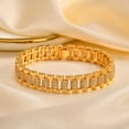 thumbnail image 5 of 14k Gold Plated Bracelets for Women Cubic Zircon Womens Tennis Bracelet, Non Tarnish Trendy Link Chain Bracelets Jewelry Gifts for Mom Wife Girlfriend, Tennis, 5 of 7