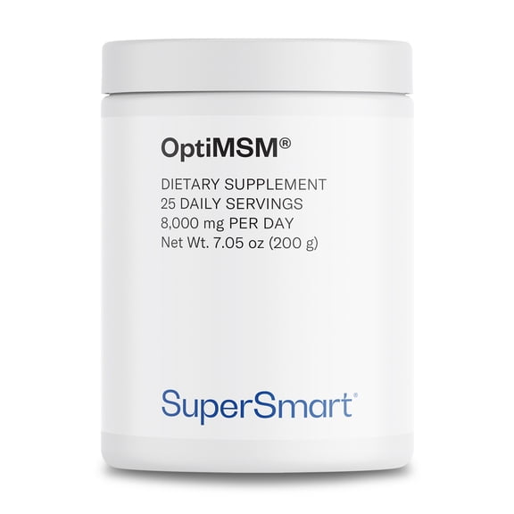 Supersmart - MSM Powder (MethylSulfonylMethane) - with OptiMSM - Joint Supplements - Cartilage Health Support | Non-GMO & Gluten Free - 200 g