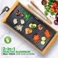 thumbnail image 4 of NutriChefKitchen Parrilla interior sin humo para el hogar, parrilla eléctrica antiadherente, bambú desmontable, control de temperatura, perilla de temperatura ajustable, para barbacoas interiores sin, 4 of 5