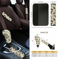 thumbnail image 4 of Renewold Skull Crow Rose Spider Web Print 14 PCS Car Accessories, Halloween Car Seat Covers Steering Wheel Seatbelt Strap Pad Trash Can Armrest Pad Coasters Rearview Mirror Handbrake Cover Set, 4 of 7