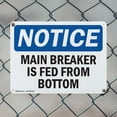 thumbnail image 5 of (2 Pack) Main Breaker Is Fed From Bottom OSHA Notice Sign 24 Inch X 18 Inch Plastic Sign, Weather Resistant, UV Protected for Workplace, Business, and Construction Site, Made in the USA, 5 of 8