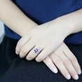 thumbnail image 5 of Womens Silver Rings High polished (no plating) Stainless Steel Ring with AAA Grade CZ in Amethyst DA385, 5 of 5