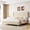 Off-white, variant on Eastvita Queen - Size Corduroy Upholstered Bed Frame with 51-inch Tall Wingback Headboard/Wooden Slats/Noise - Free/No Box Spring Needed (Beige)