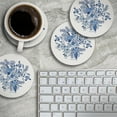 thumbnail image 4 of Thirstystone Florals In Blue & White 4-Pack Round Absorbent Stone Coasters, 4 of 7