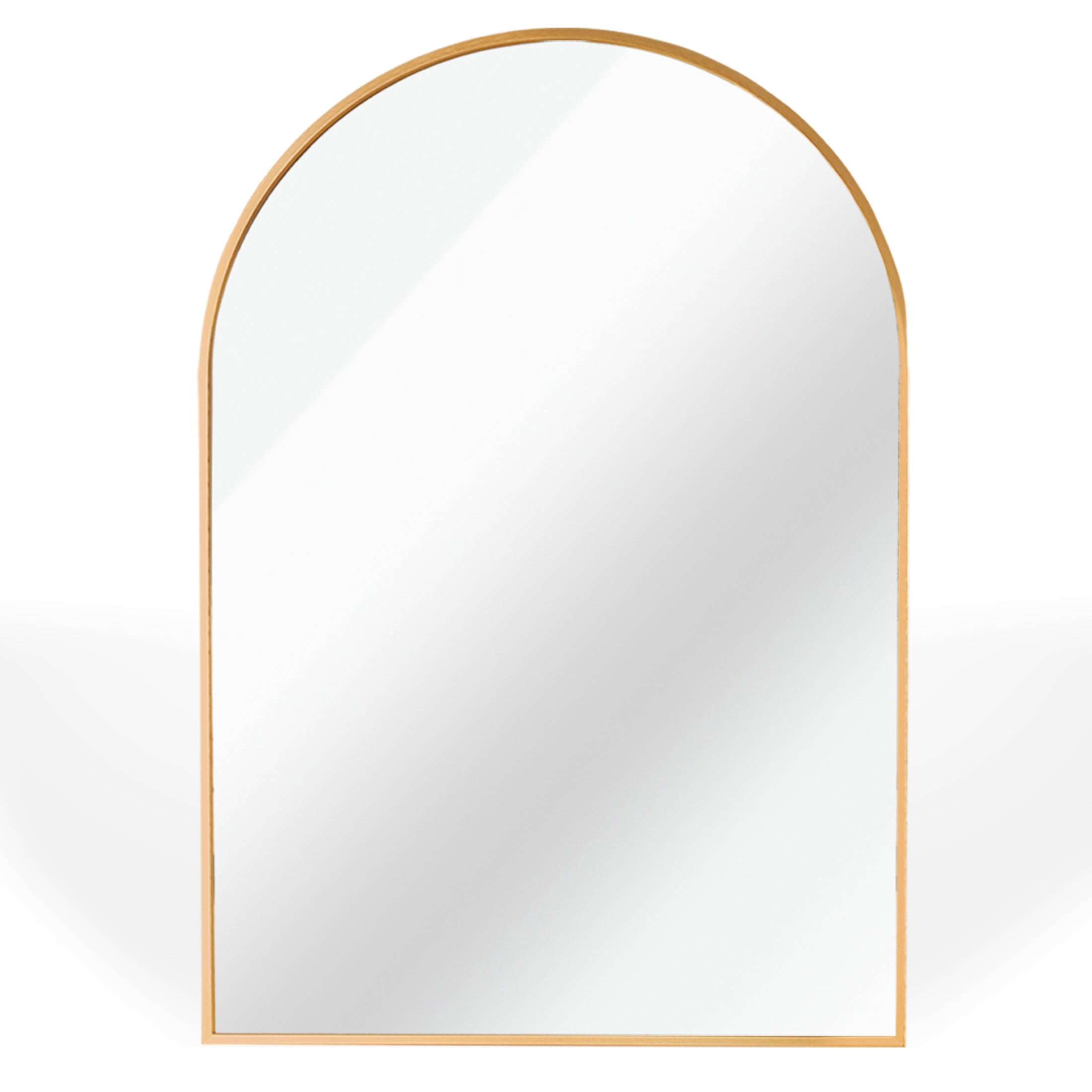 Noble House 24"x36" Arched Metal Wall Mirror, Vanity Mirror for Bathroom, Bedroom & Living Room, Gold