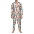 thumbnail image 3 of Lsque Tropical Plants Pattern Long Sleeve Pajama Set for Men - Soft 2-Piece Sleepwear and Loungewear Set with Pockets, Comfy Nightwear-XX-Large, 3 of 7