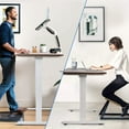 thumbnail image 7 of Electric Standing Desk, 55 x 28 Inches Height Adjustable Dual Motor Stand up Desk Workstation, Full Sit Stand Home Office Table, Whole-Piece Desk Board (White Frame/Brown Walnut Top), 7 of 7